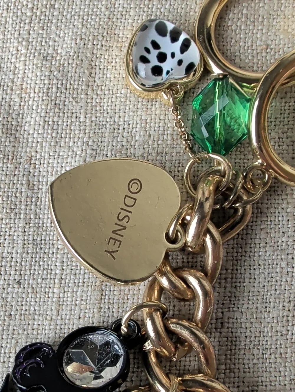 Handcrafted Disney Villains Inspired Charm Bracelet Gold Tone Gothic Fairy Tale